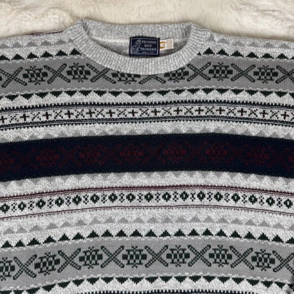 Vintage 90s Peconic Bay Traders Sweater Vintage Men’s Size XXL 2XL USA Made Knit - Picture 2 of 7